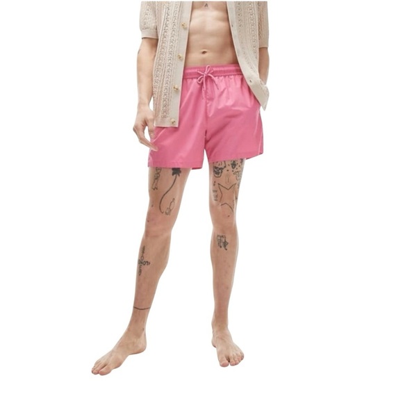 TOPMAN | Drawstring Pink Swimtrunks - Picture 1 of 11